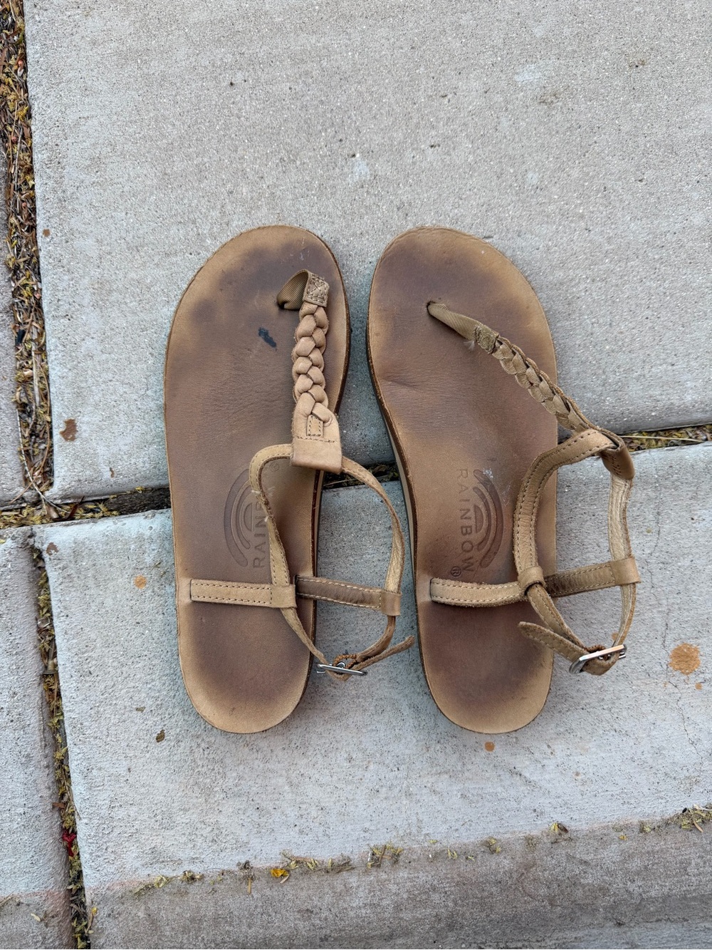 Rainbow Sandals Women's Braided T-Strap Sandal Size Medium (7-8)